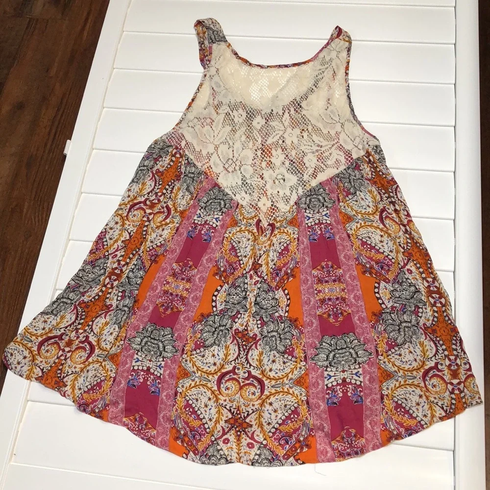 NWT Intimately free people floral combo tunic tank/mini dress - Picture 3 of 12